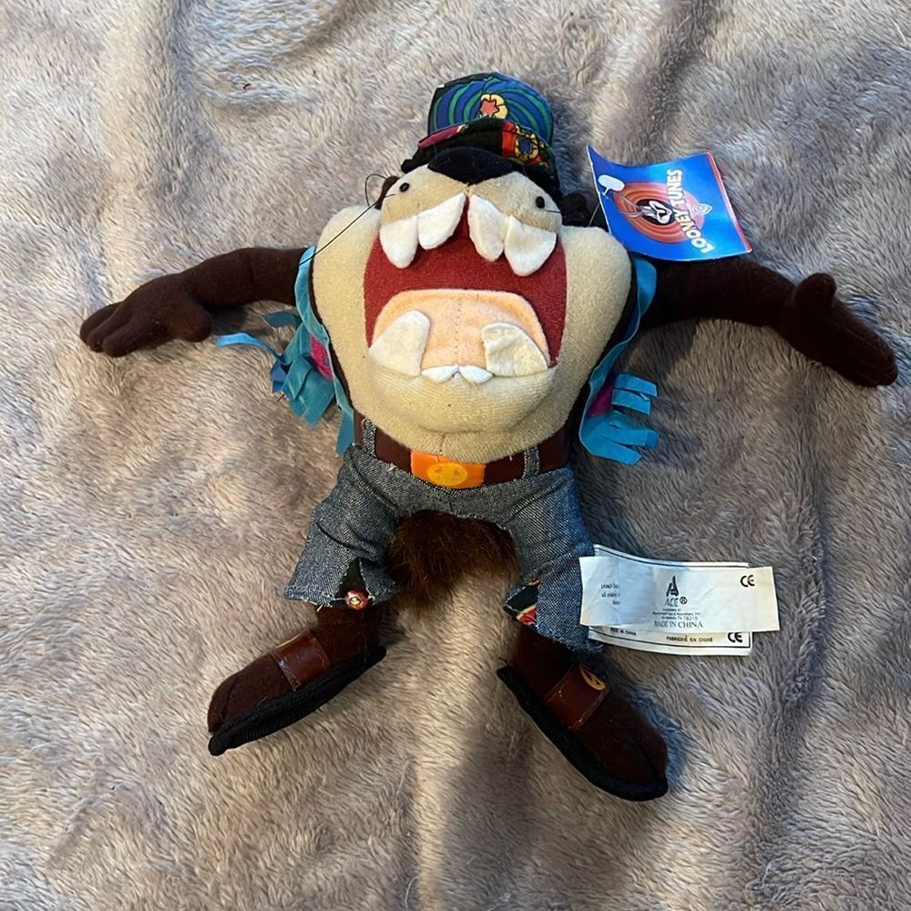 Looney Tunes vintage 1998 hippie Tasmanian plush